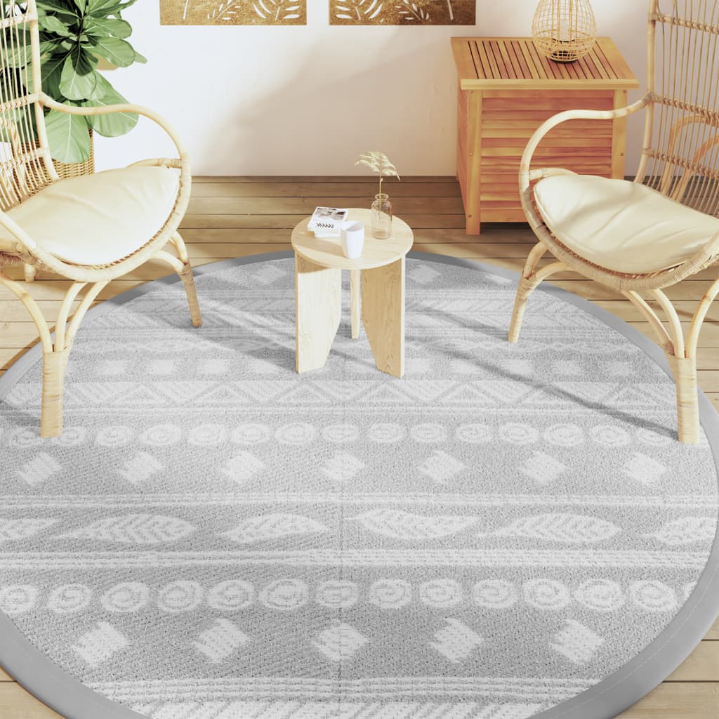 Tapis extérieur gris Ø200 cm PP