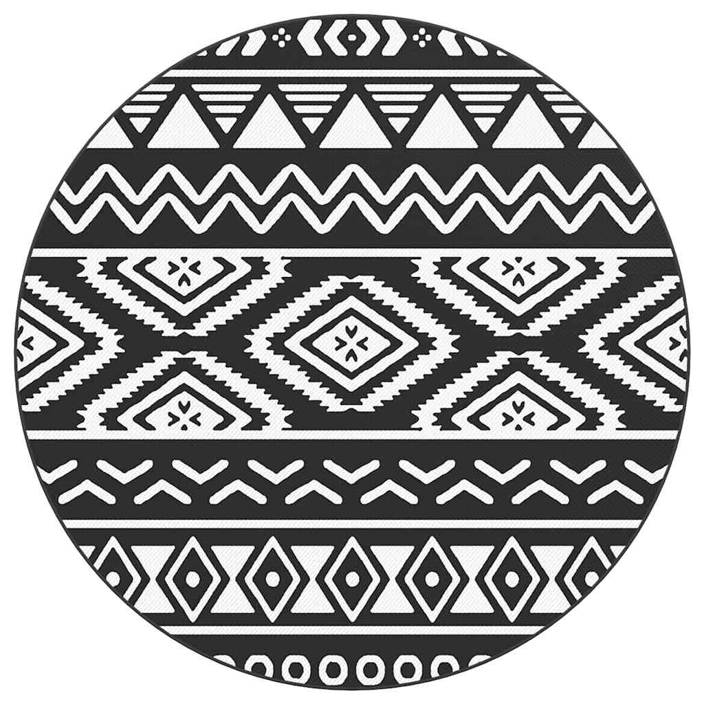 Outdoor rug ARAKIL Black Ø120 cm PP