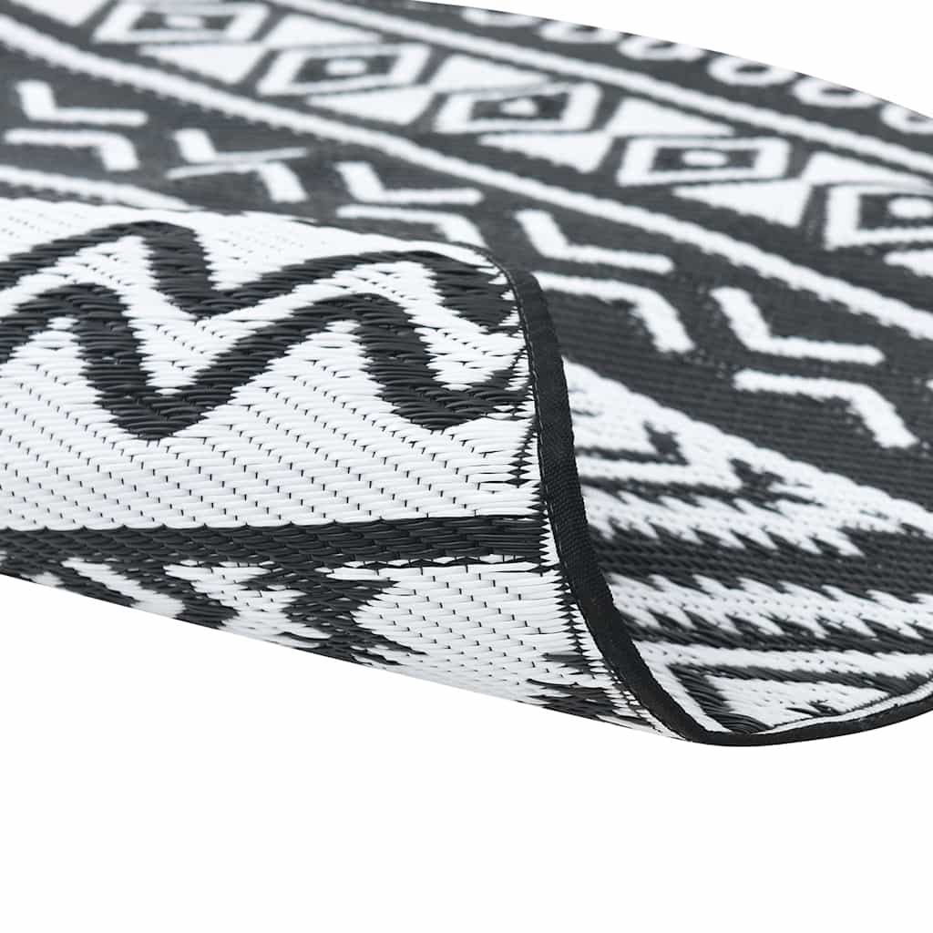 Outdoor rug ARAKIL Black Ø120 cm PP