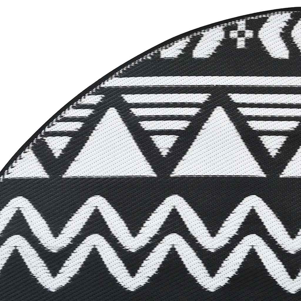 Outdoor rug ARAKIL Black Ø120 cm PP