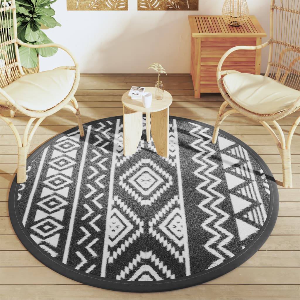 Tapis extérieur noir Ø160 cm PP