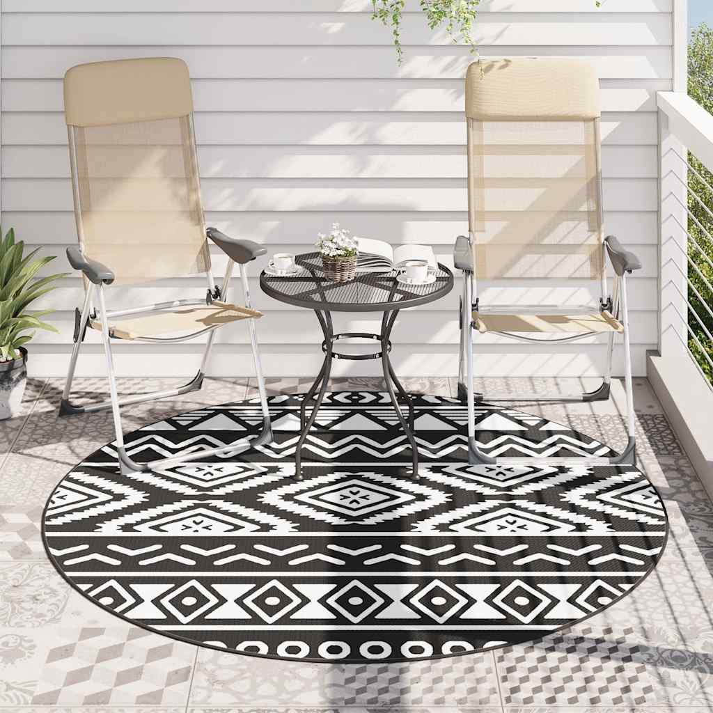 Outdoor carpet ARAKIL Black Ø200 cm PP
