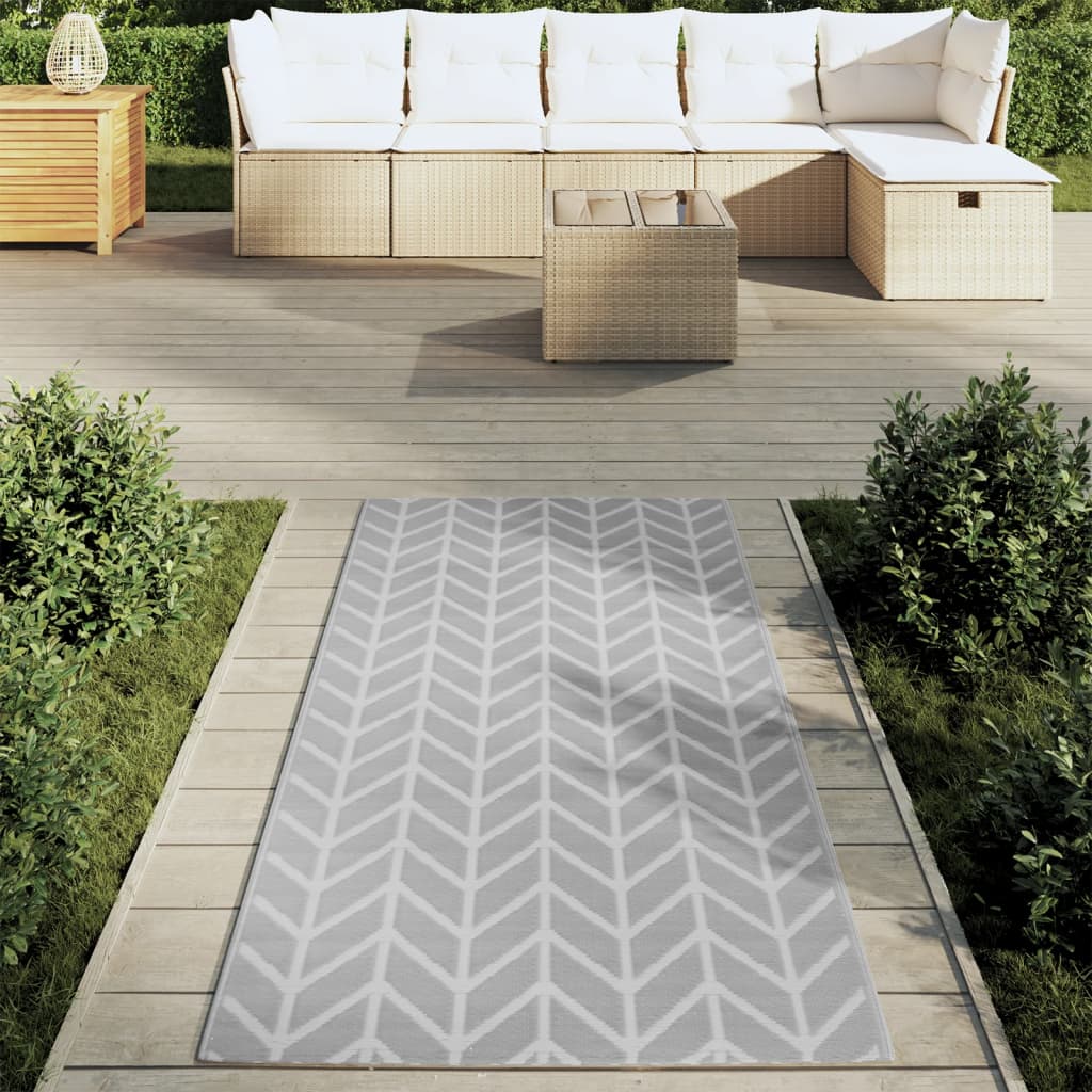 Tapis d'extérieur gris 80x150 cm PP