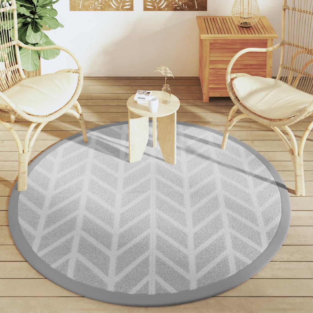 Tapis extérieur gris Ø160 cm PP