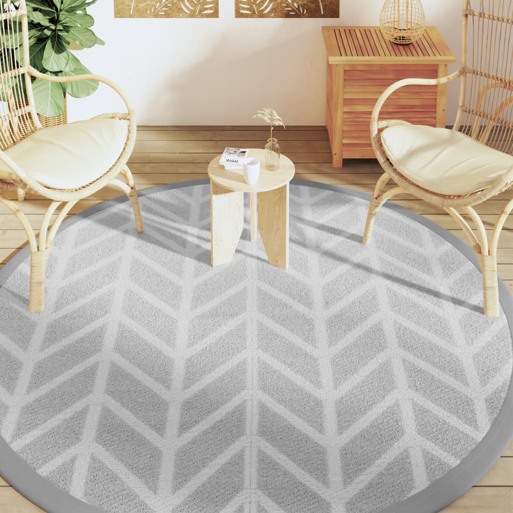 Tapis extérieur gris Ø200 cm PP