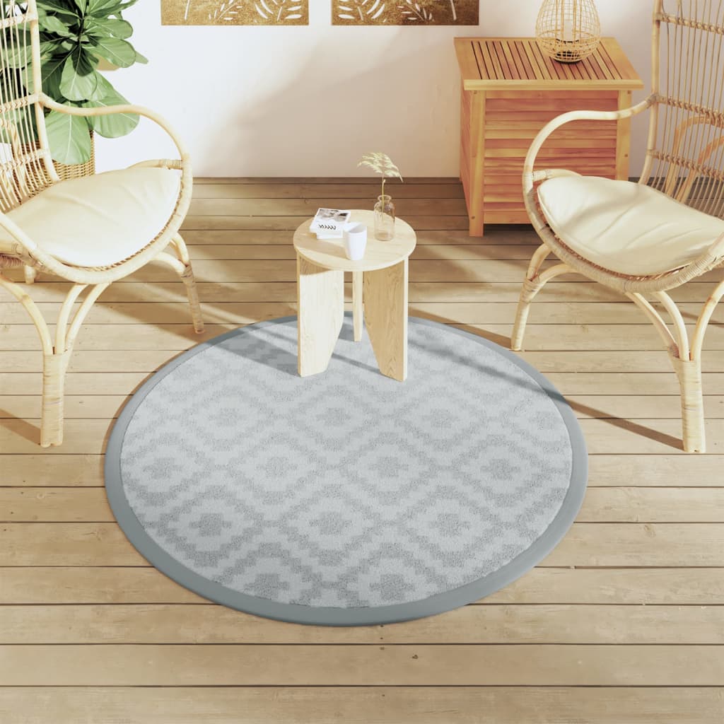 Tapis extérieur gris Ø120 cm PP