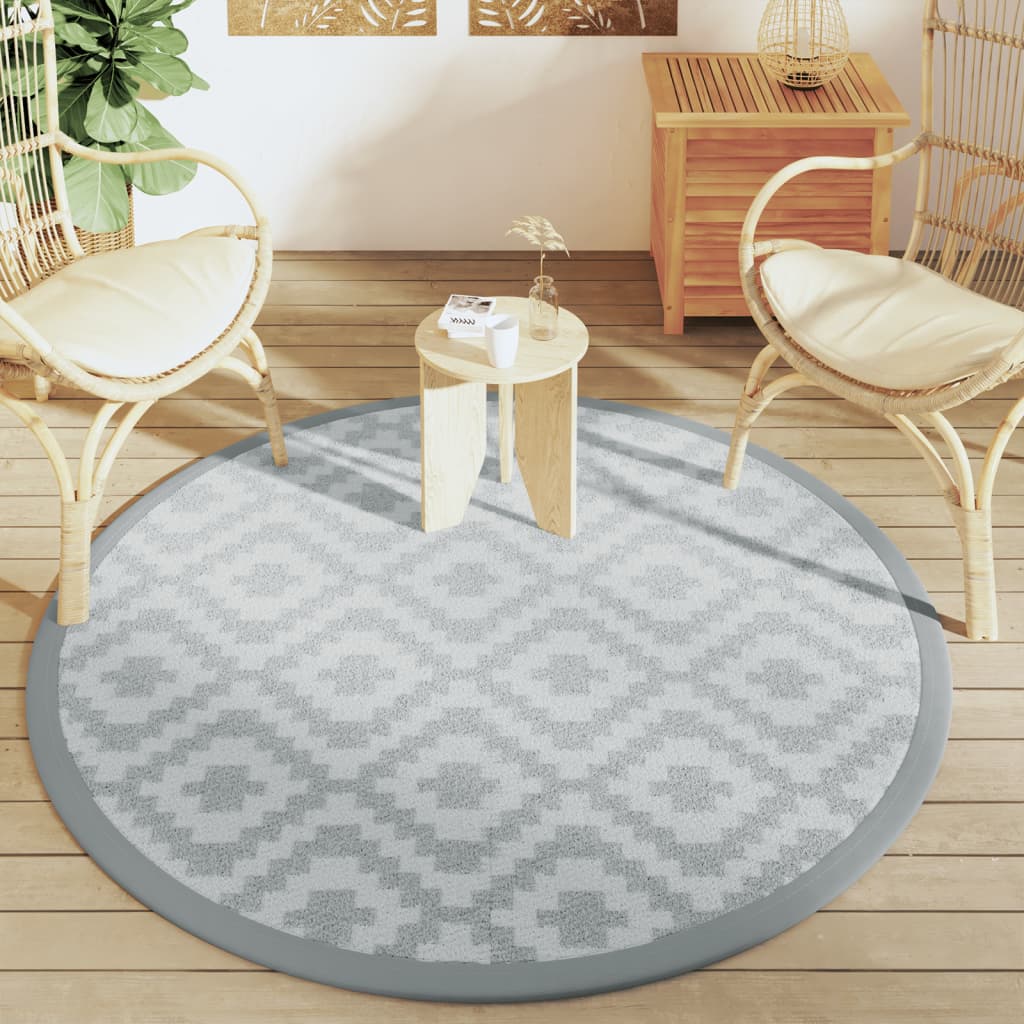 Tapis extérieur gris Ø160 cm PP