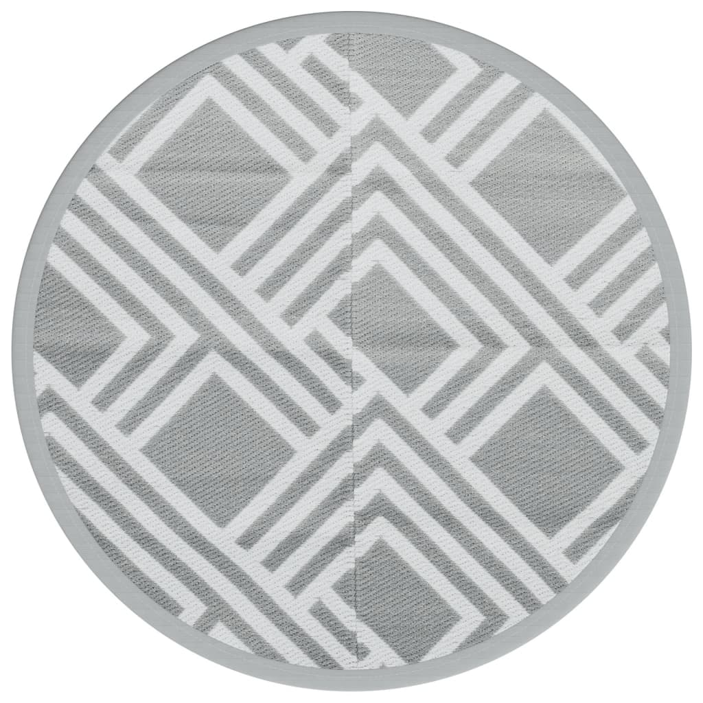 Tapis extérieur gris Ø120 cm PP