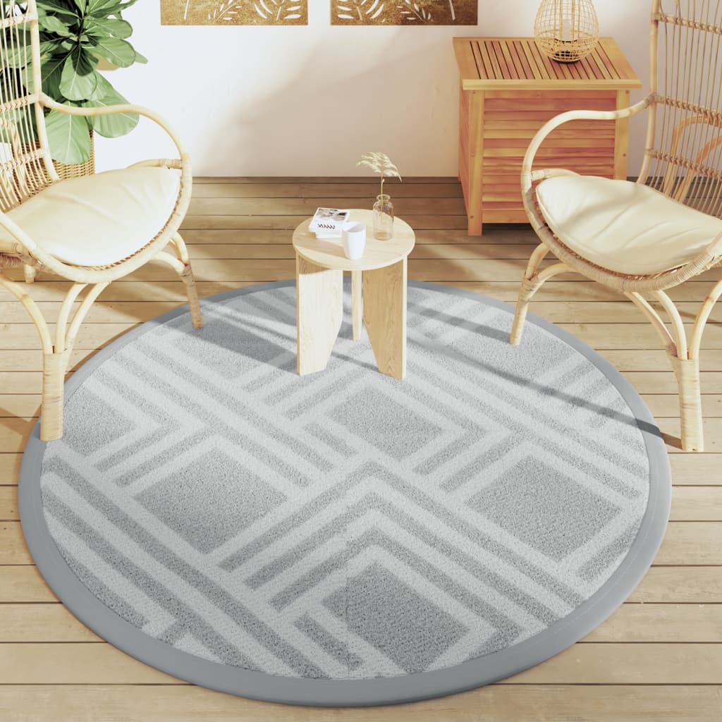 Tapis extérieur gris Ø160 cm PP