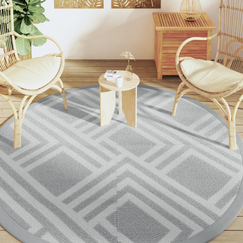 Tapis extérieur gris Ø200 cm PP