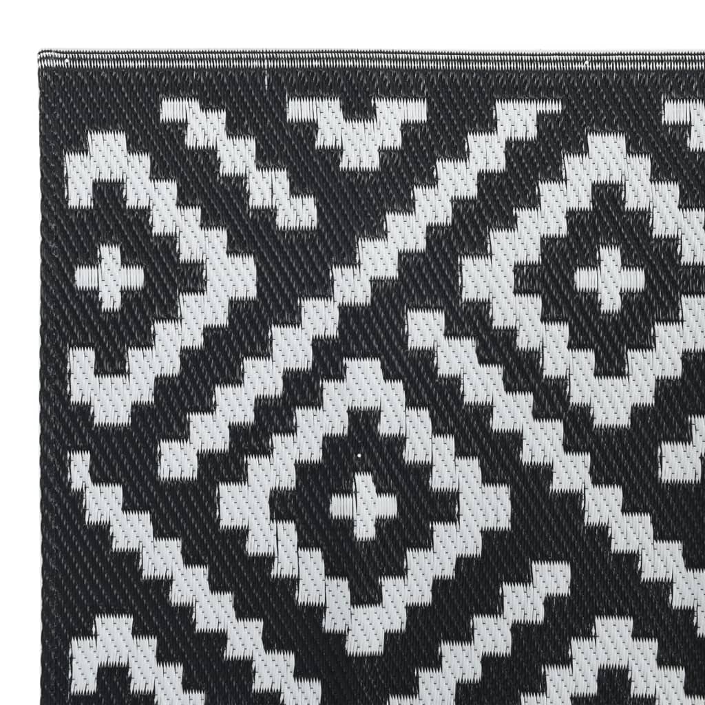 Outdoor-Teppich ARAKIL Weiß und Schwarz 80x150 cm PP