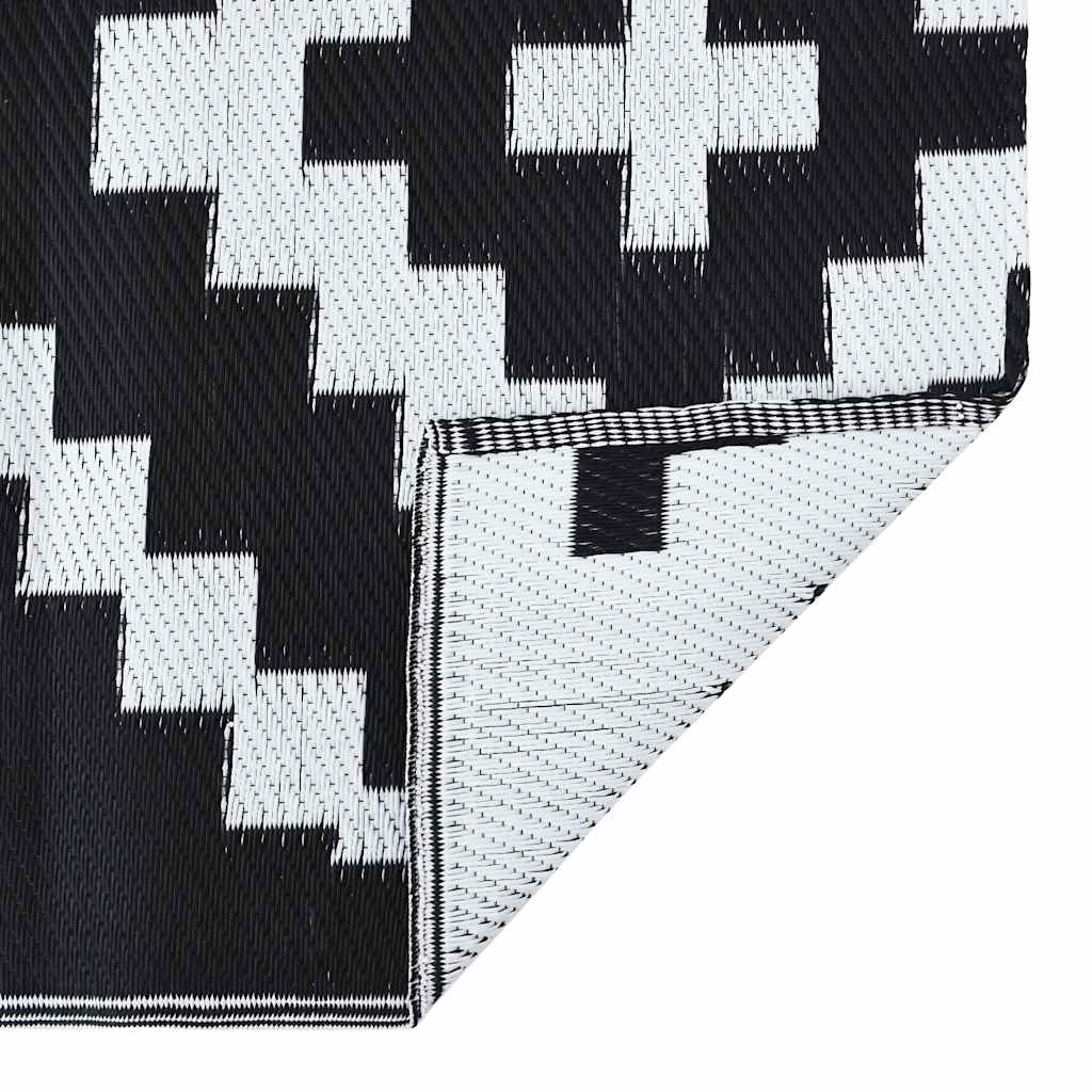 Outdoor rug ARAKIL white and black 120x180 cm PP