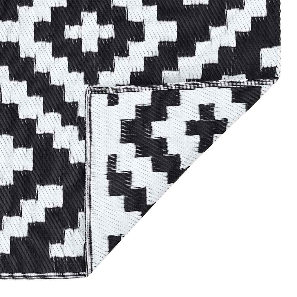 Outdoor rug ARAKIL white and black 160x230 cm PP