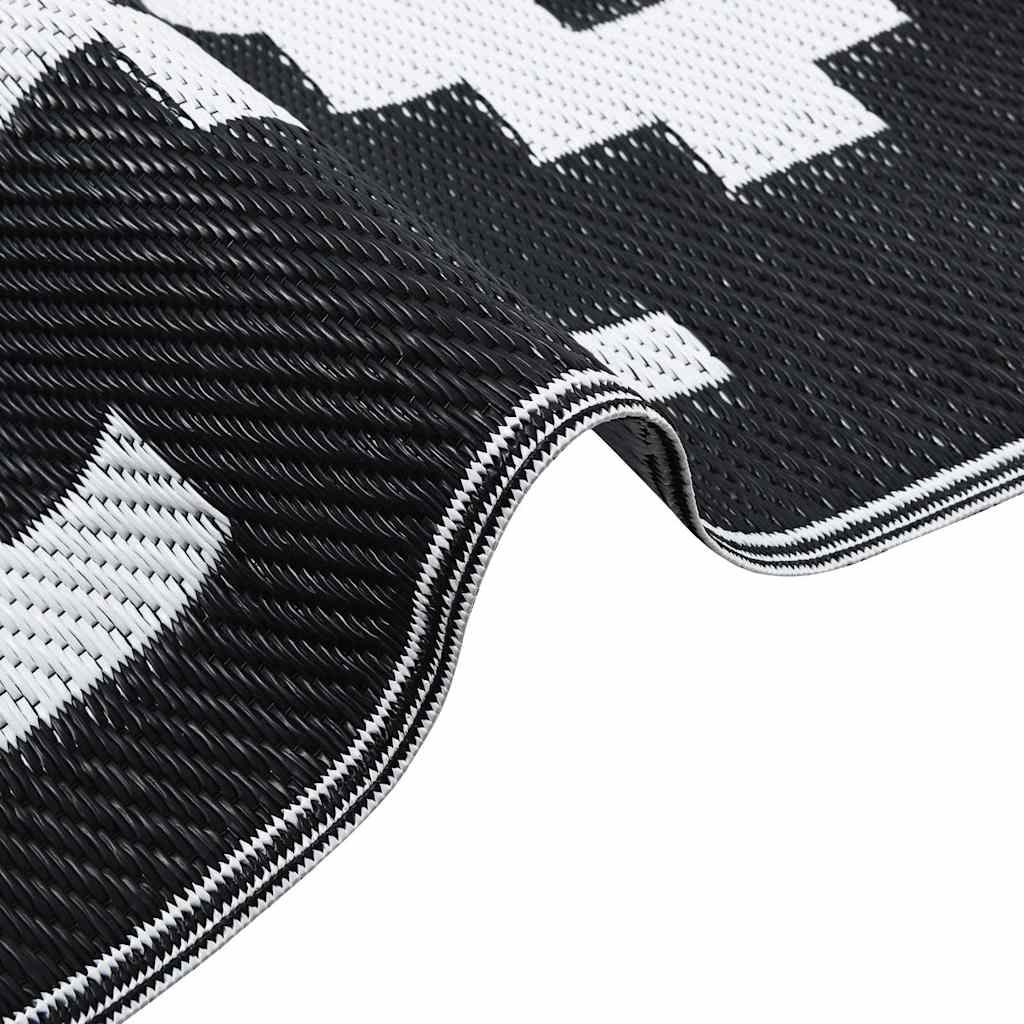 Outdoor rug ARAKIL white and black 190x290 cm PP