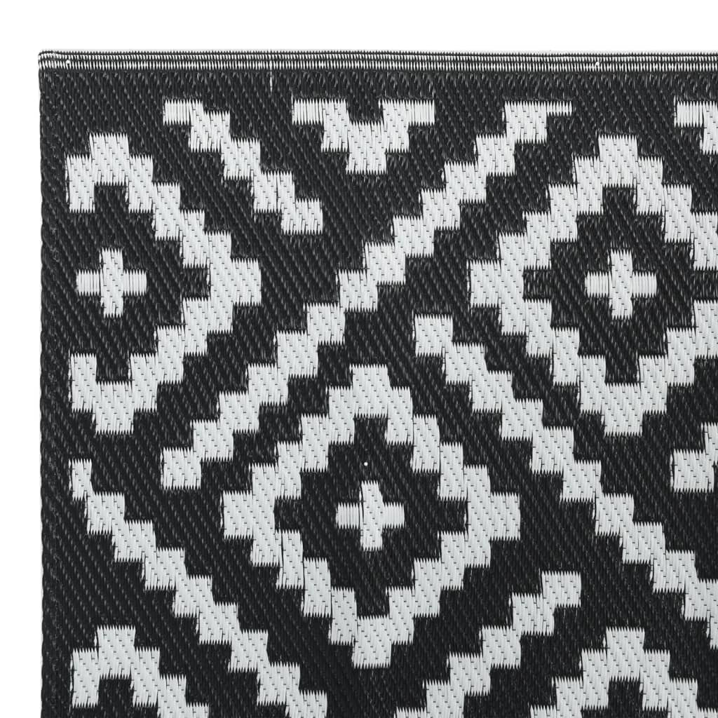 Outdoor-Teppich ARAKIL Weiß und Schwarz 80x250 cm PP