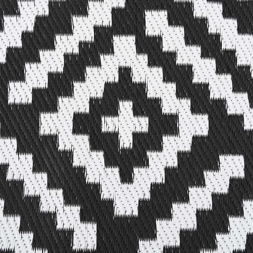 Outdoor-Teppich ARAKIL Weiß und Schwarz Ø200 cm PP