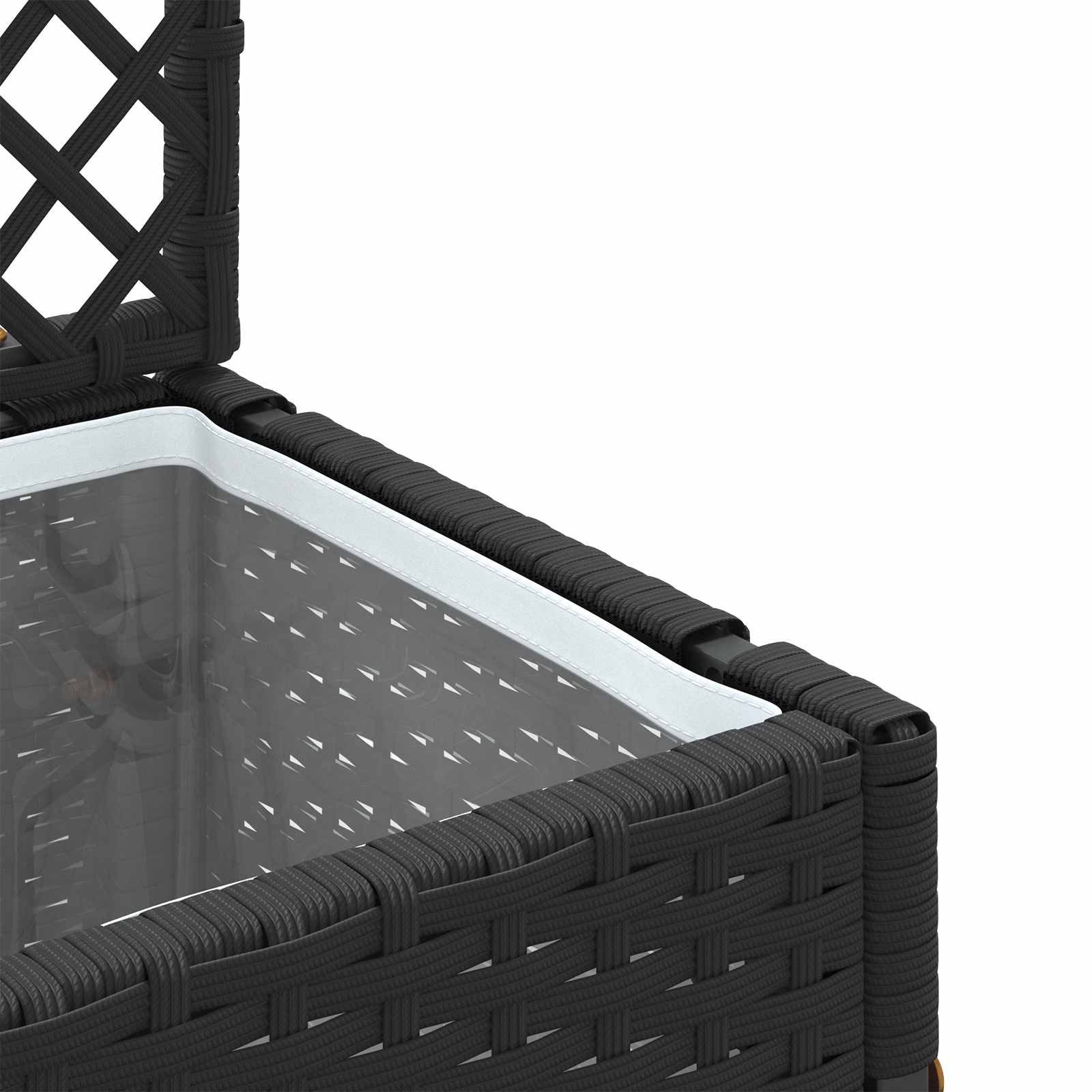 Garden Trellis Planter Schwarz 35 x 30 x 135 cm Metall
