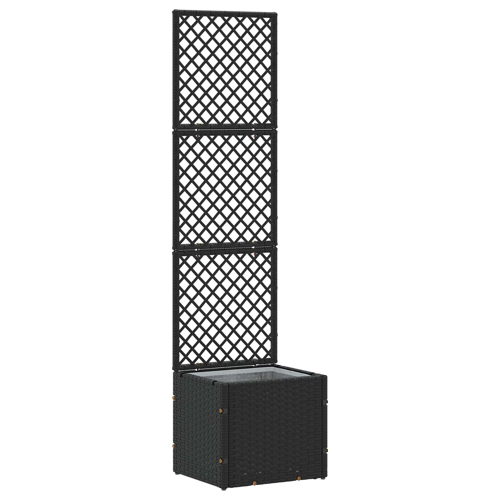 Garden Trellis Planter Schwarz 35 x 30 x 135 cm Metall