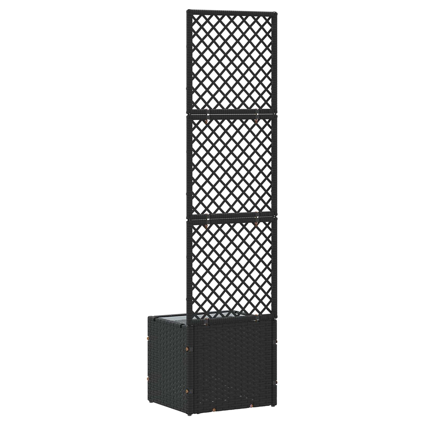 Garden Trellis Planter Schwarz 35 x 30 x 135 cm Metall