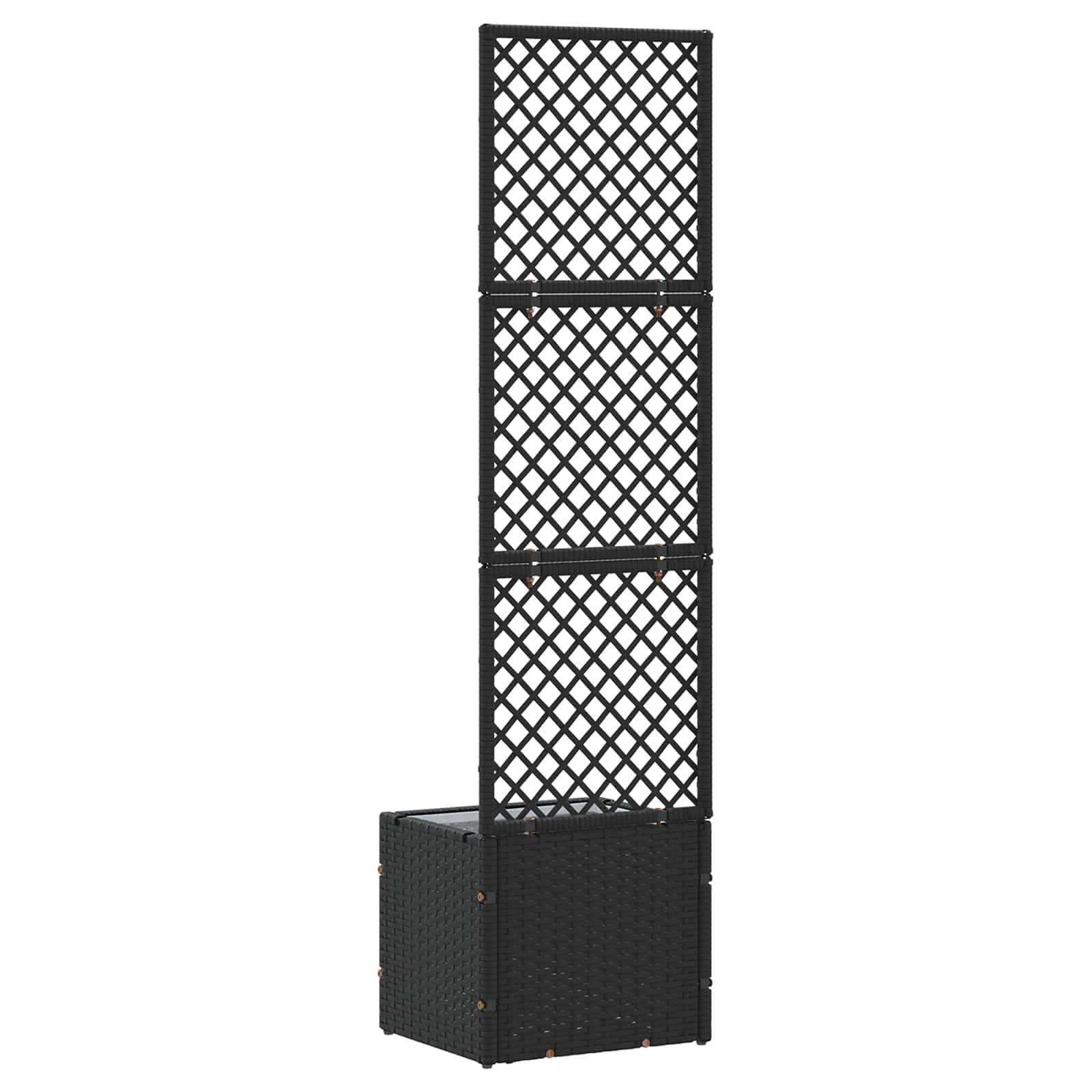 Garden Trellis Planter Schwarz 35 x 30 x 135 cm Metall