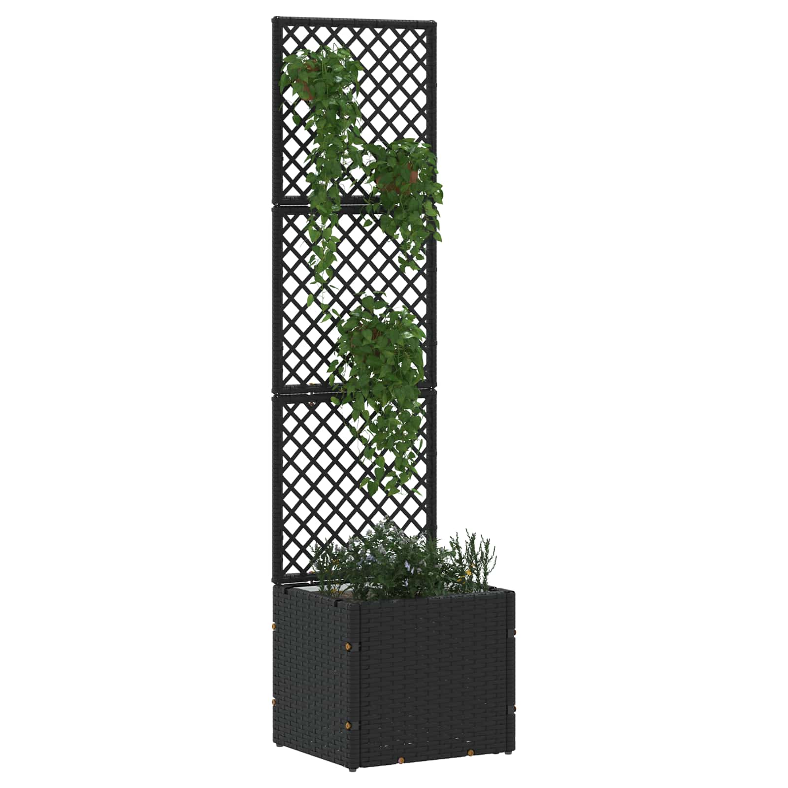 Garden Trellis Planter Schwarz 35 x 30 x 135 cm Metall