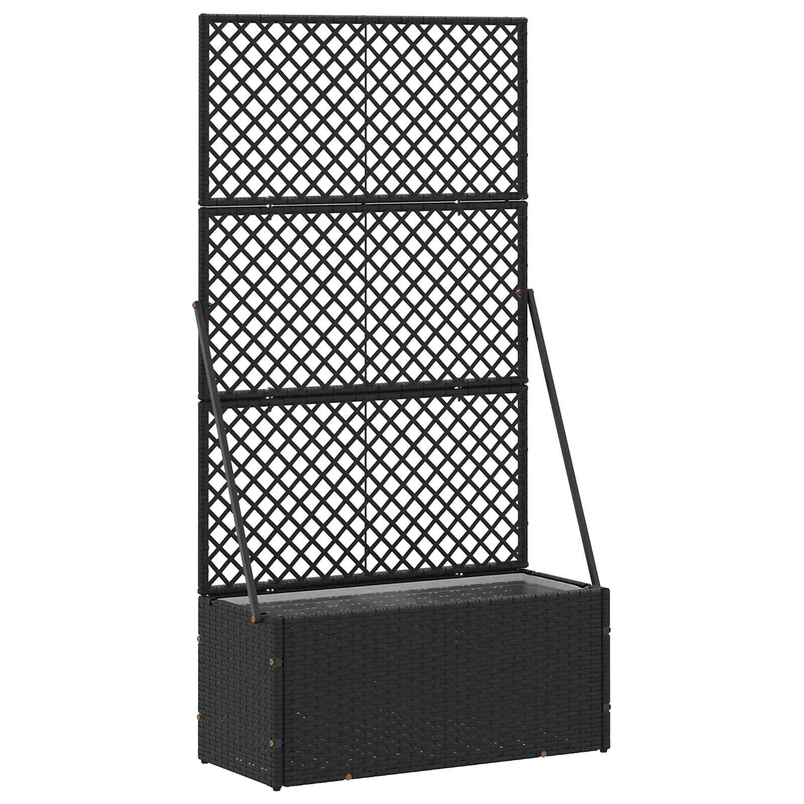 Garden Trellis Planter Schwarz 70 x 30 x 135 cm Metall
