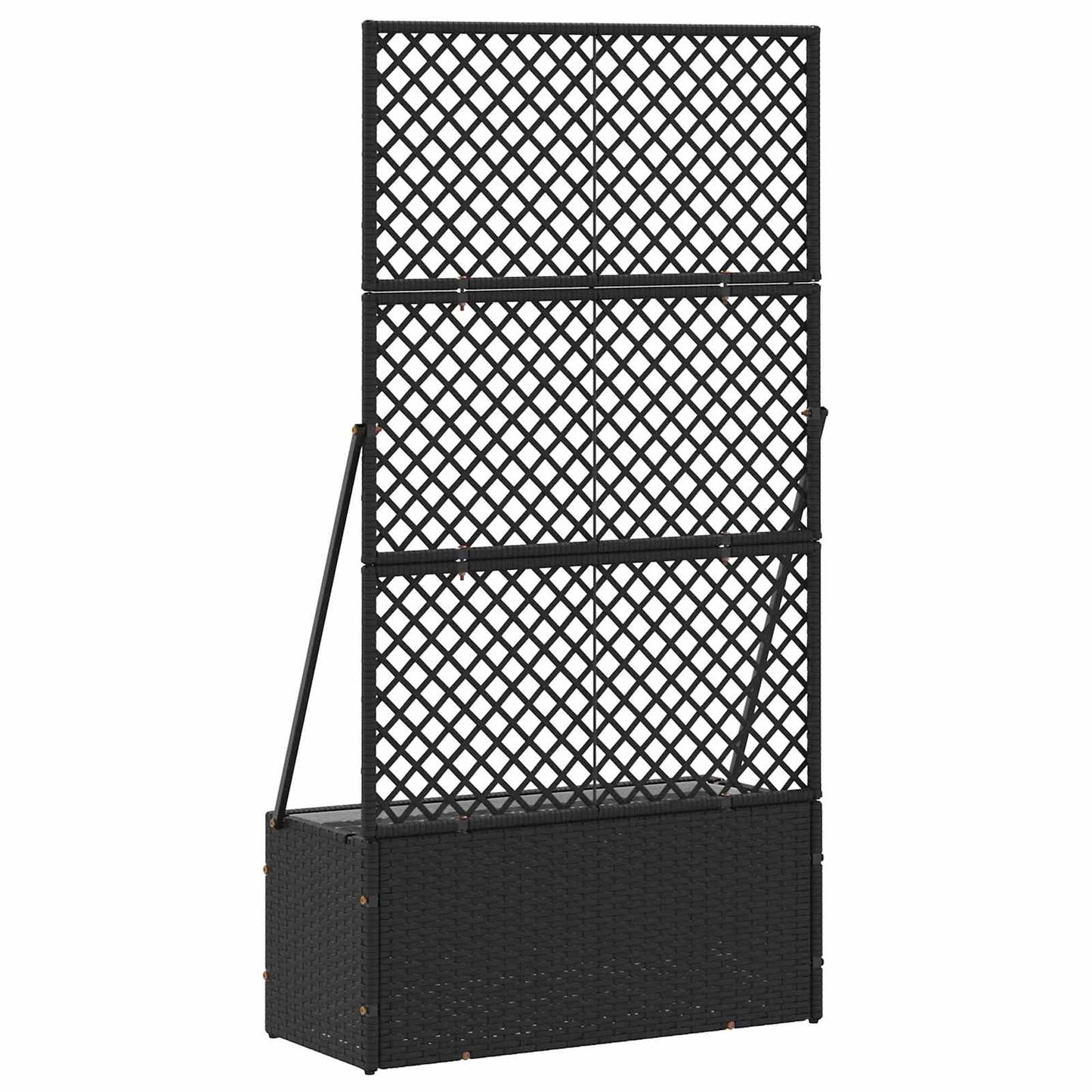 Garden Trellis Planter Schwarz 70 x 30 x 135 cm Metall