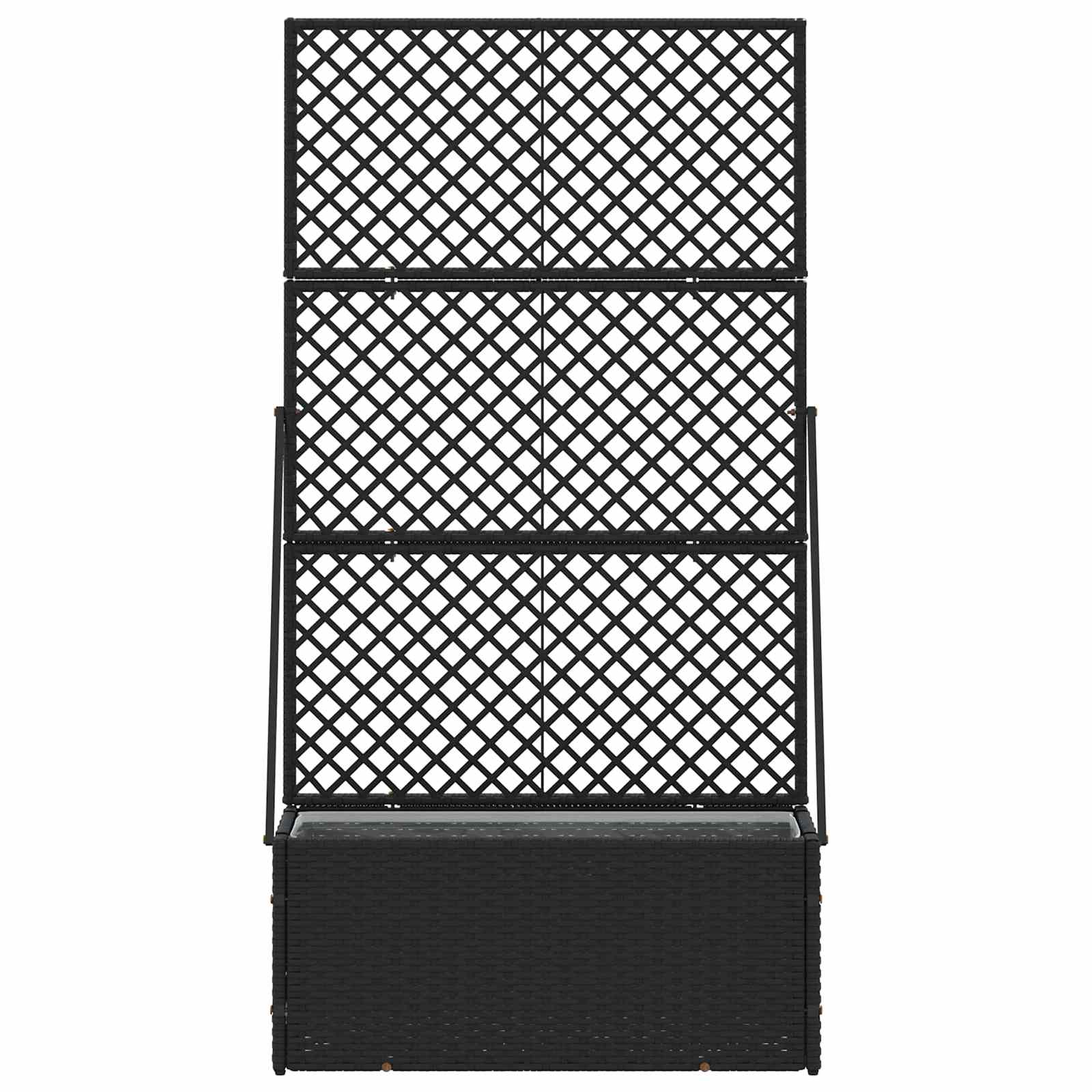 Garden Trellis Planter Schwarz 70 x 30 x 135 cm Metall