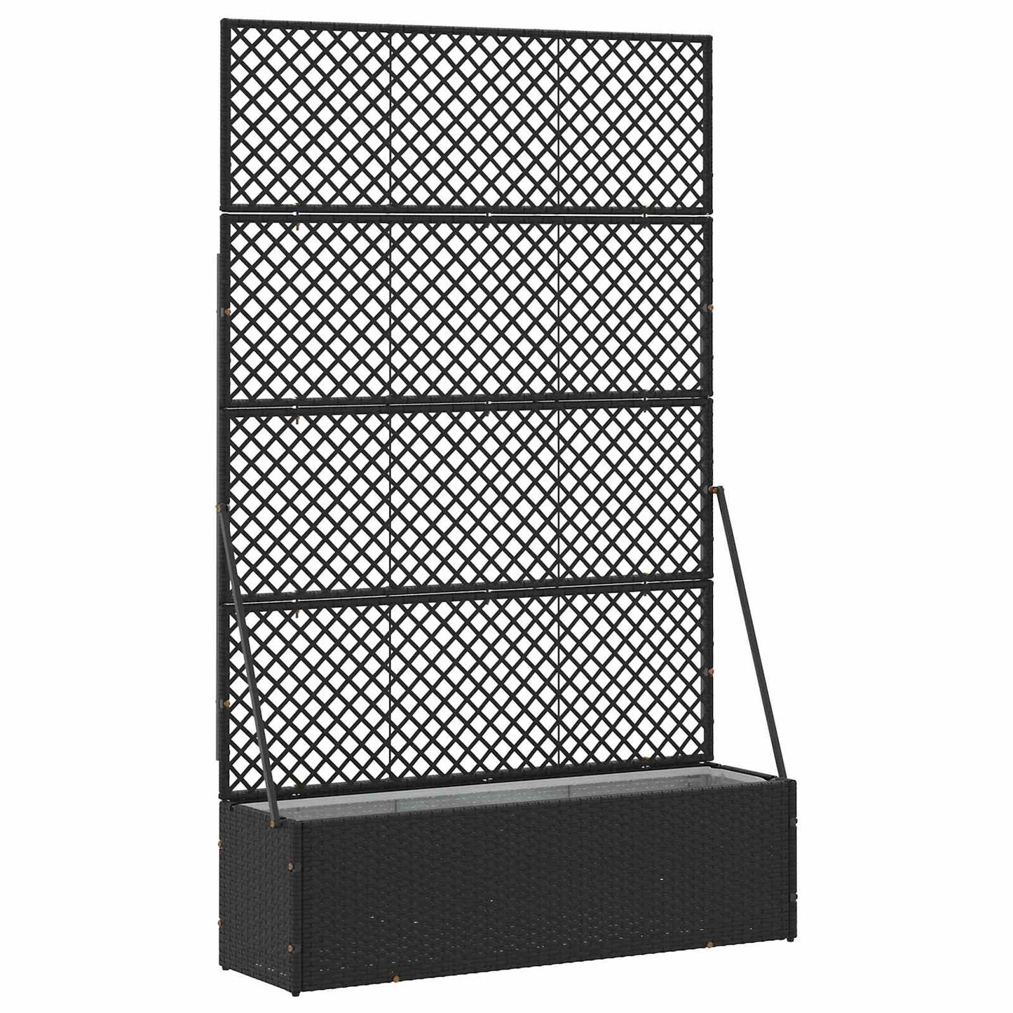 Garden Trellis Planter Schwarz 105 x 30 x 170 cm Metall