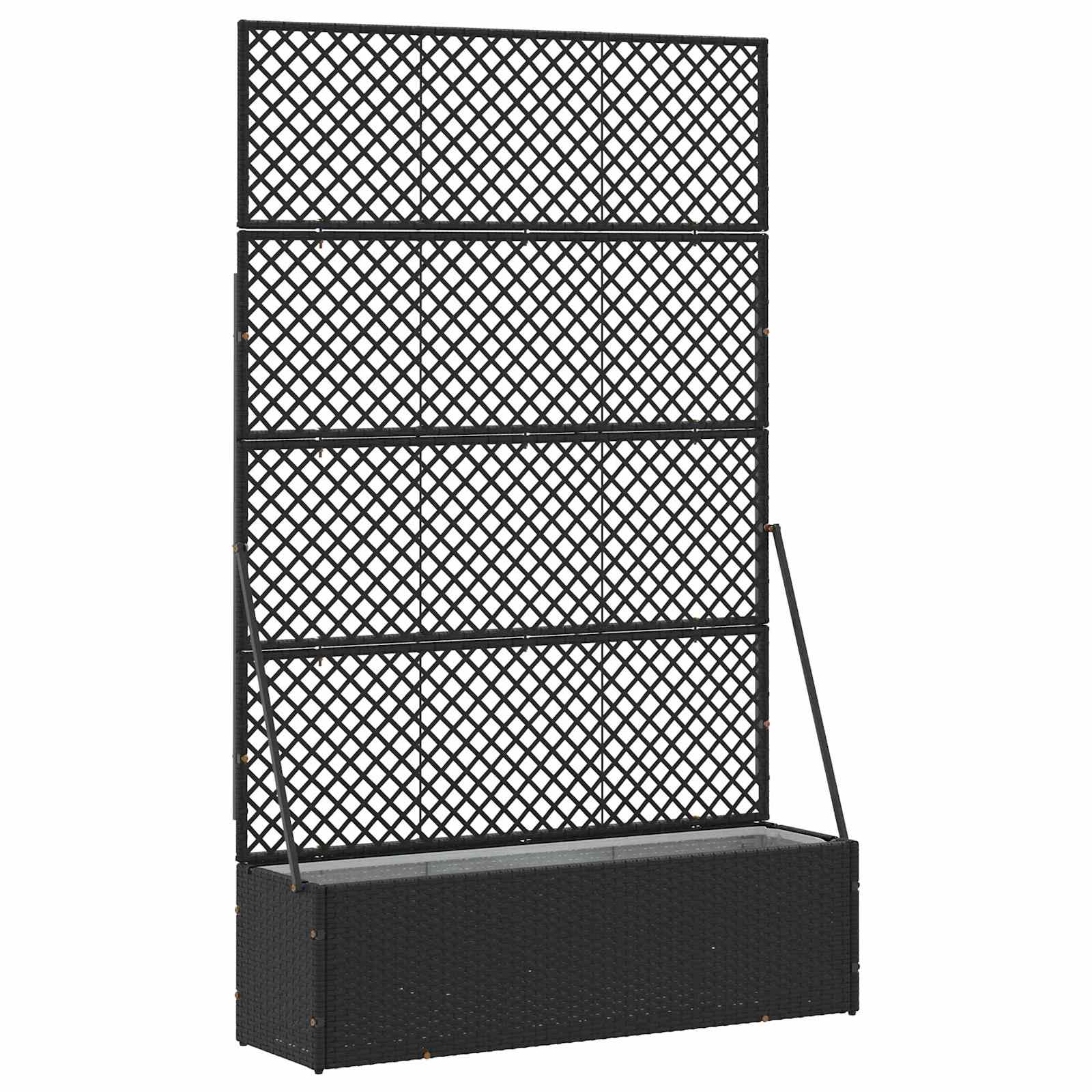 Garden Trellis Planter Schwarz 105 x 30 x 170 cm Metall