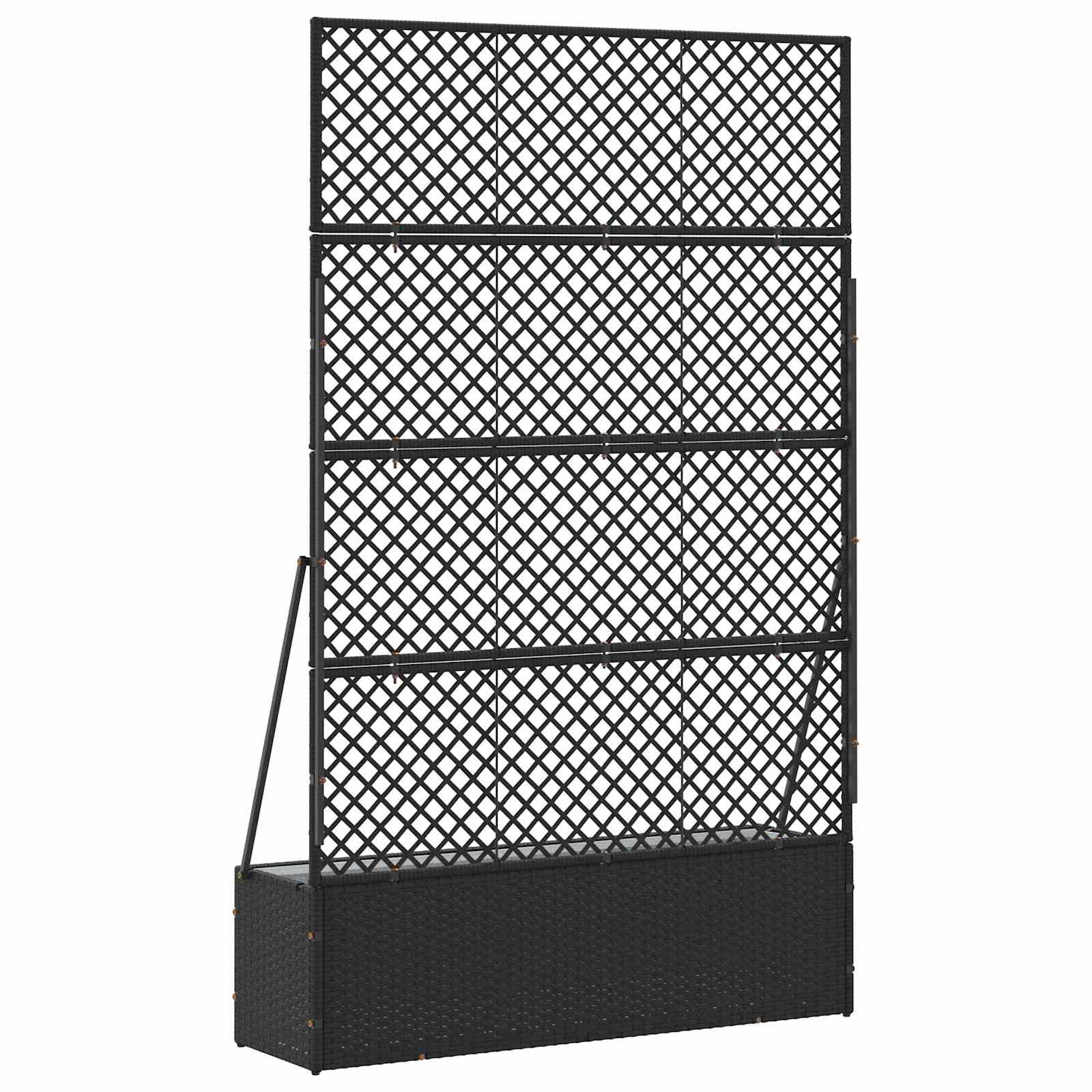 Garden Trellis Planter Schwarz 105 x 30 x 170 cm Metall