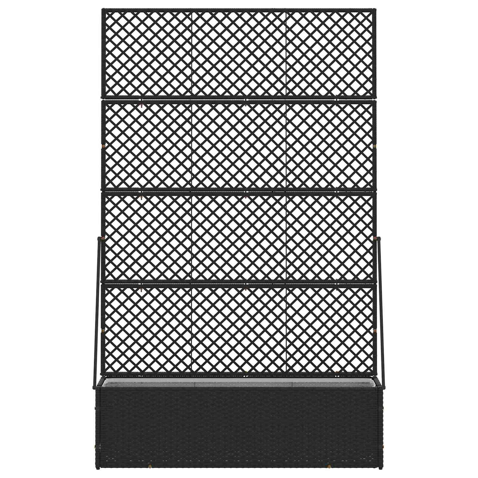 Garden Trellis Planter Schwarz 105 x 30 x 170 cm Metall