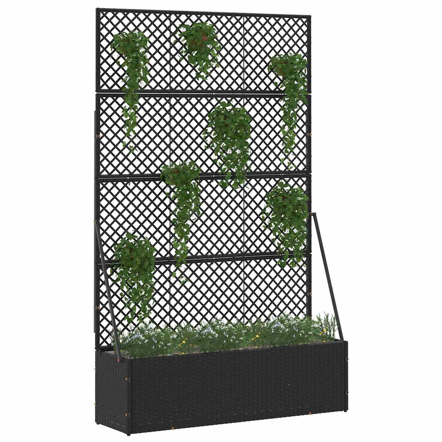 Garden Trellis Planter Schwarz 105 x 30 x 170 cm Metall
