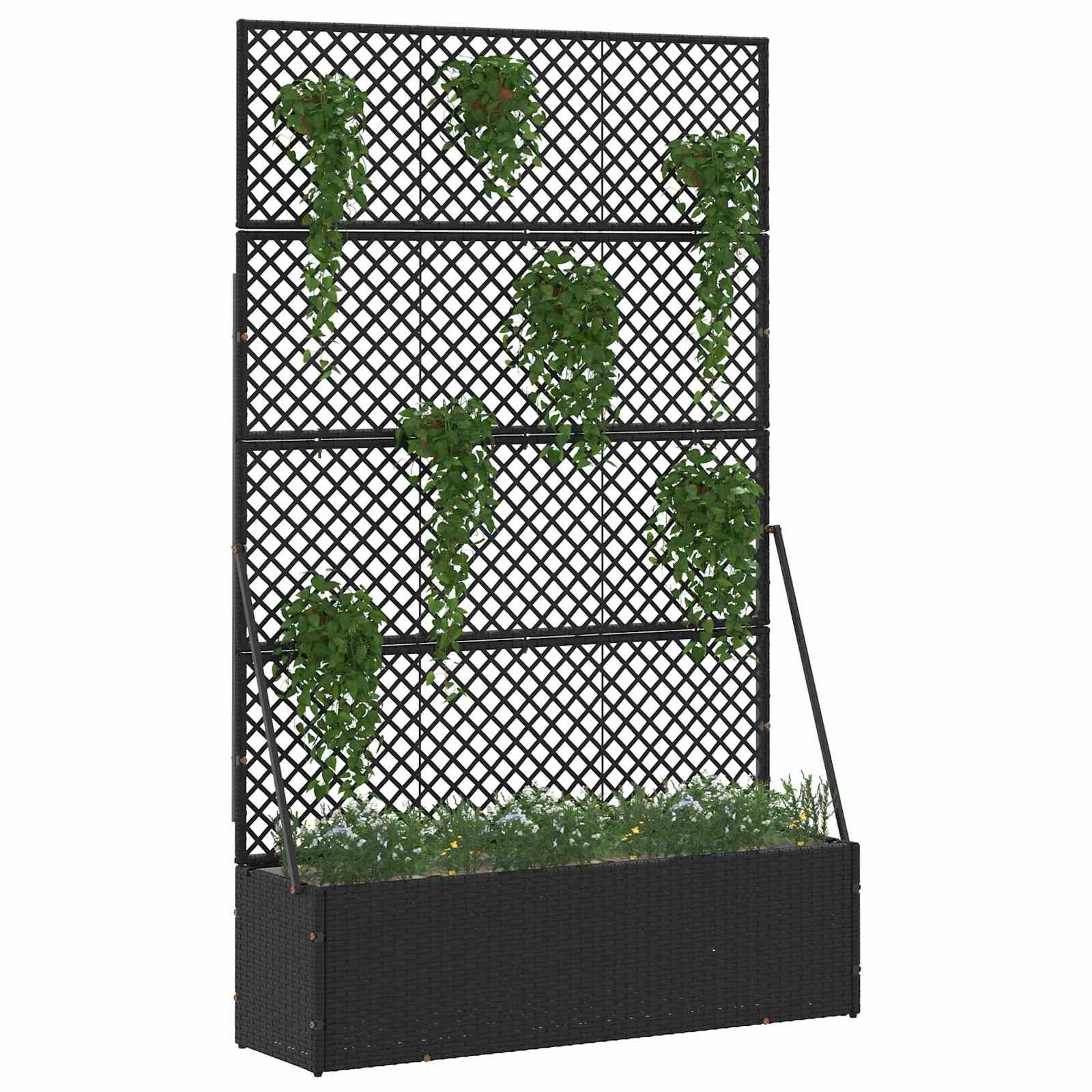 Garden Trellis Planter Schwarz 105 x 30 x 170 cm Metall
