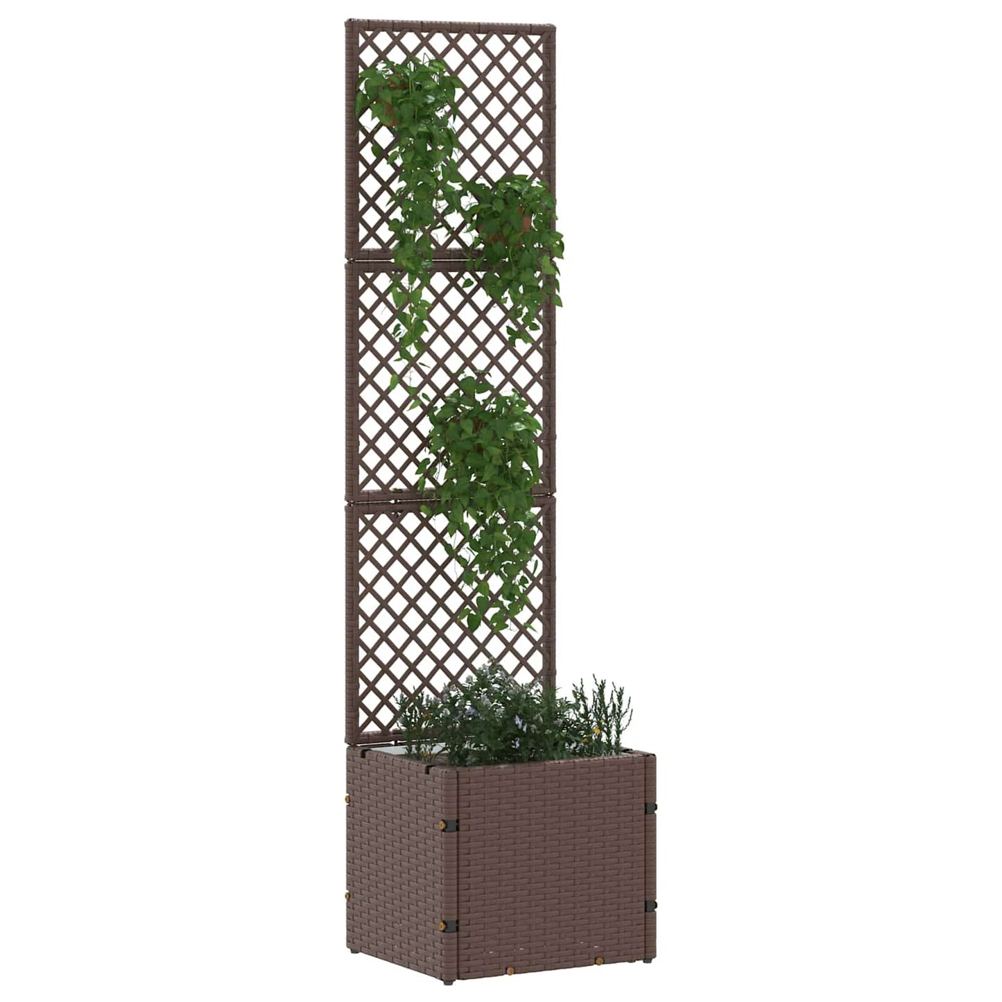 Garden Trellis Planter Braun 35 x 30 x 135 cm Metall
