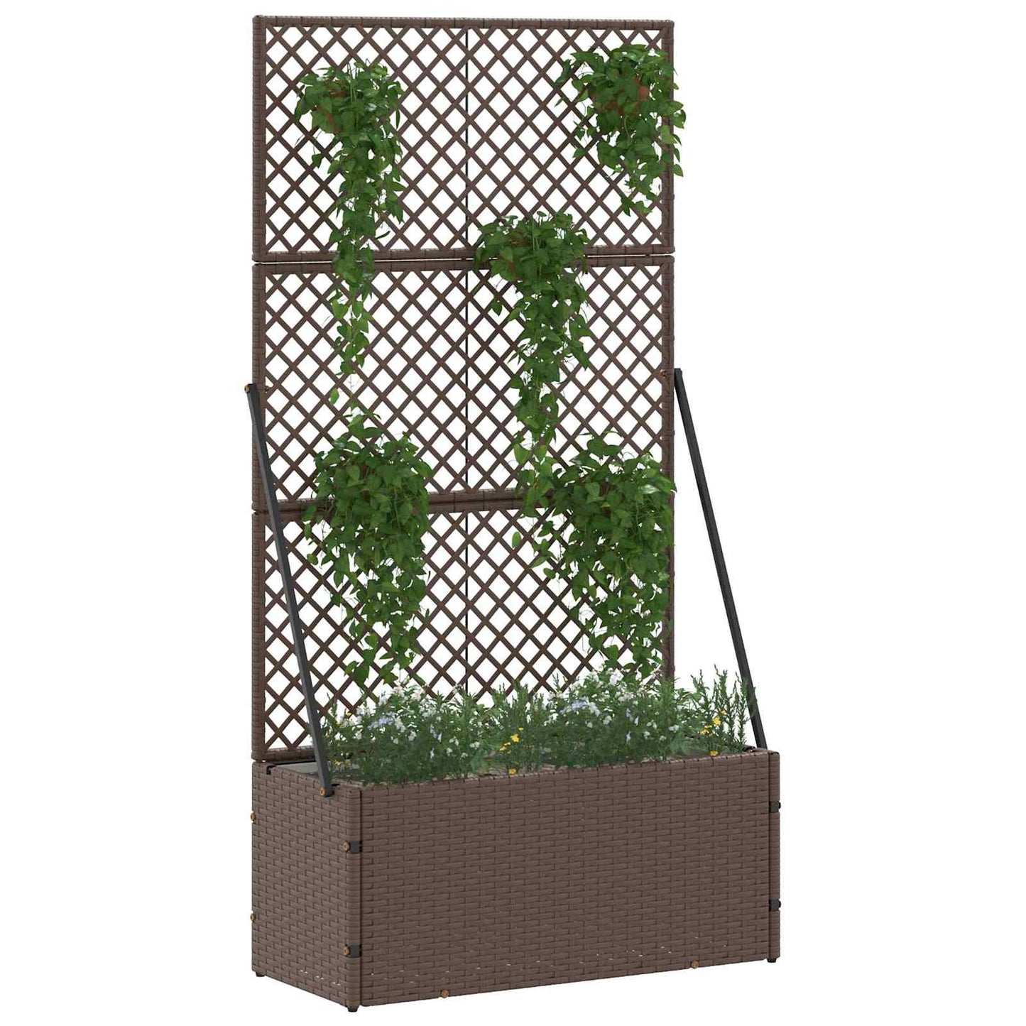 Garden Trellis Planter Braun 70 x 30 x 135 cm Metall