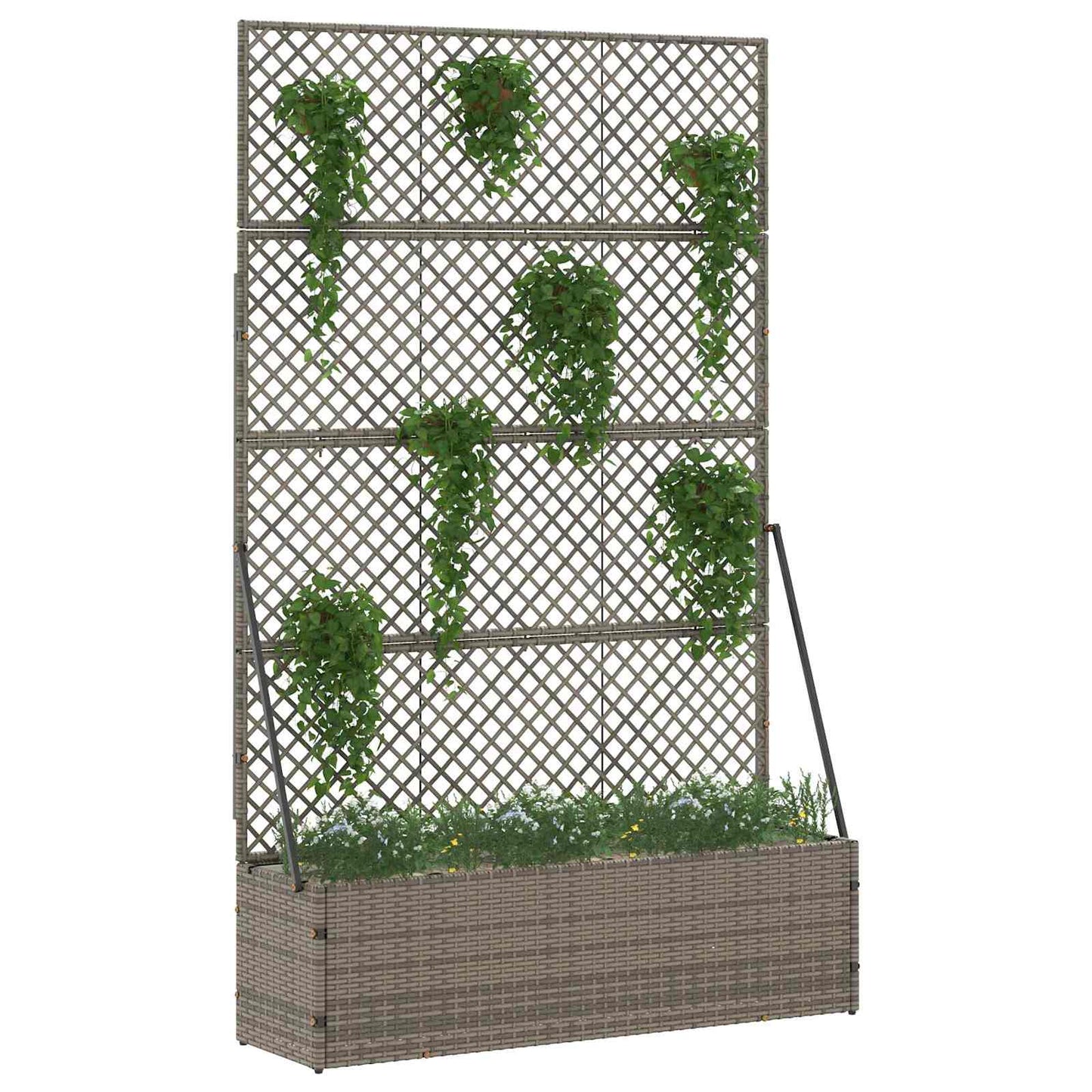 Garden Trellis Planter Grau 105 x 30 x 170 cm Metall