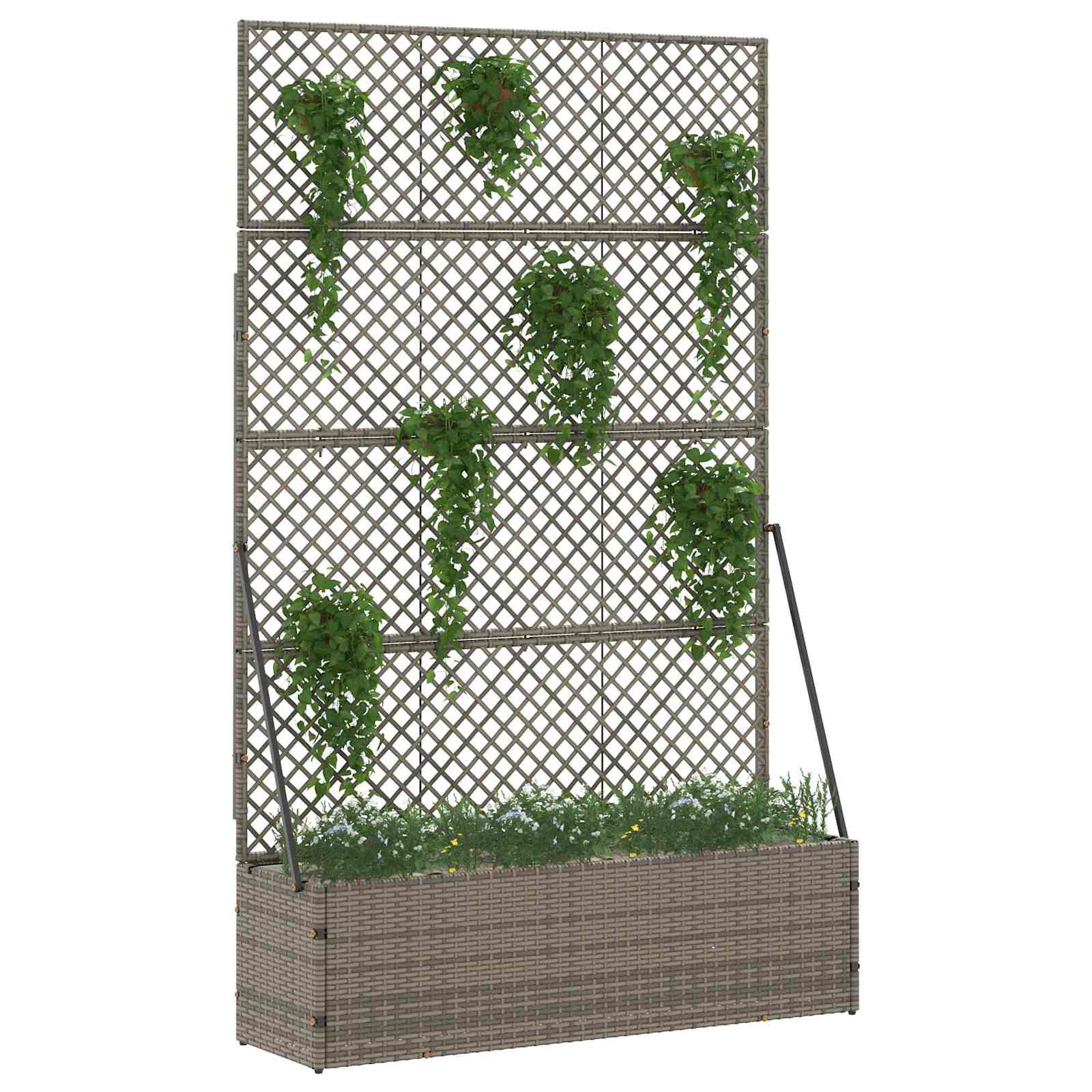 Garden Trellis Planter Grau 105 x 30 x 170 cm Metall