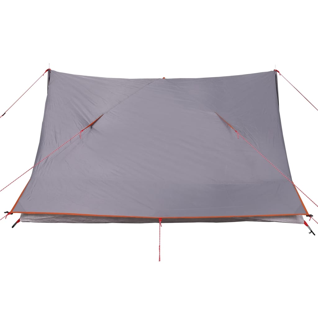 Tente de camping 2 personnes grise et orange imperméable