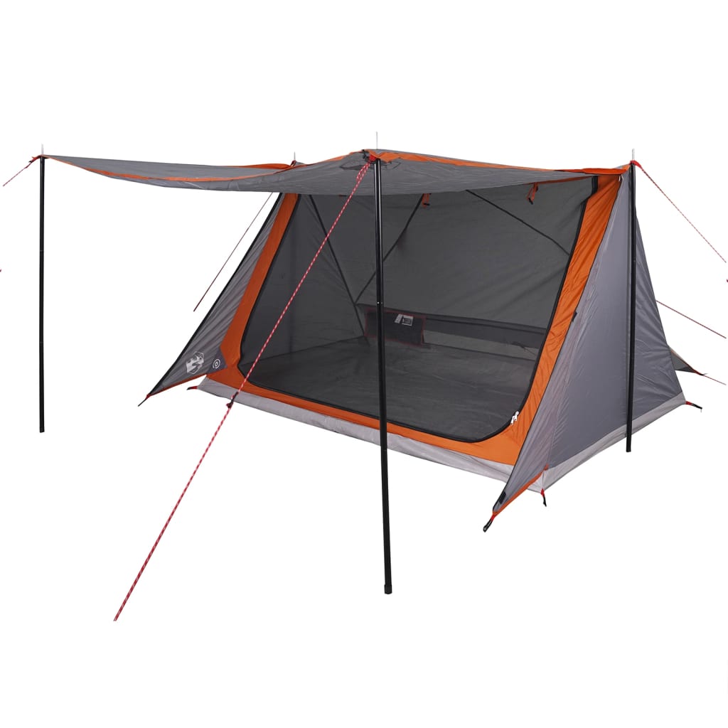 Tente de camping 2 personnes grise et orange imperméable