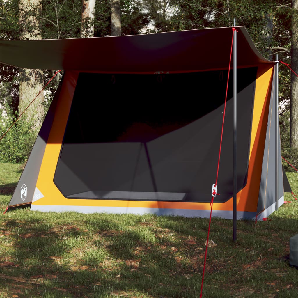 Tente de camping 2 personnes grise et orange imperméable