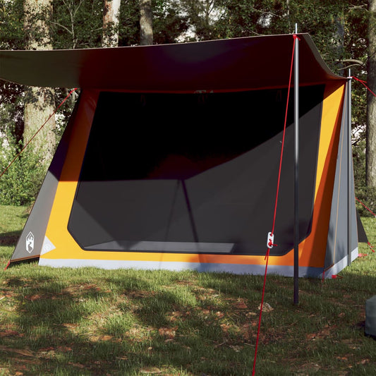 Tente de camping 2 personnes grise et orange imperméable