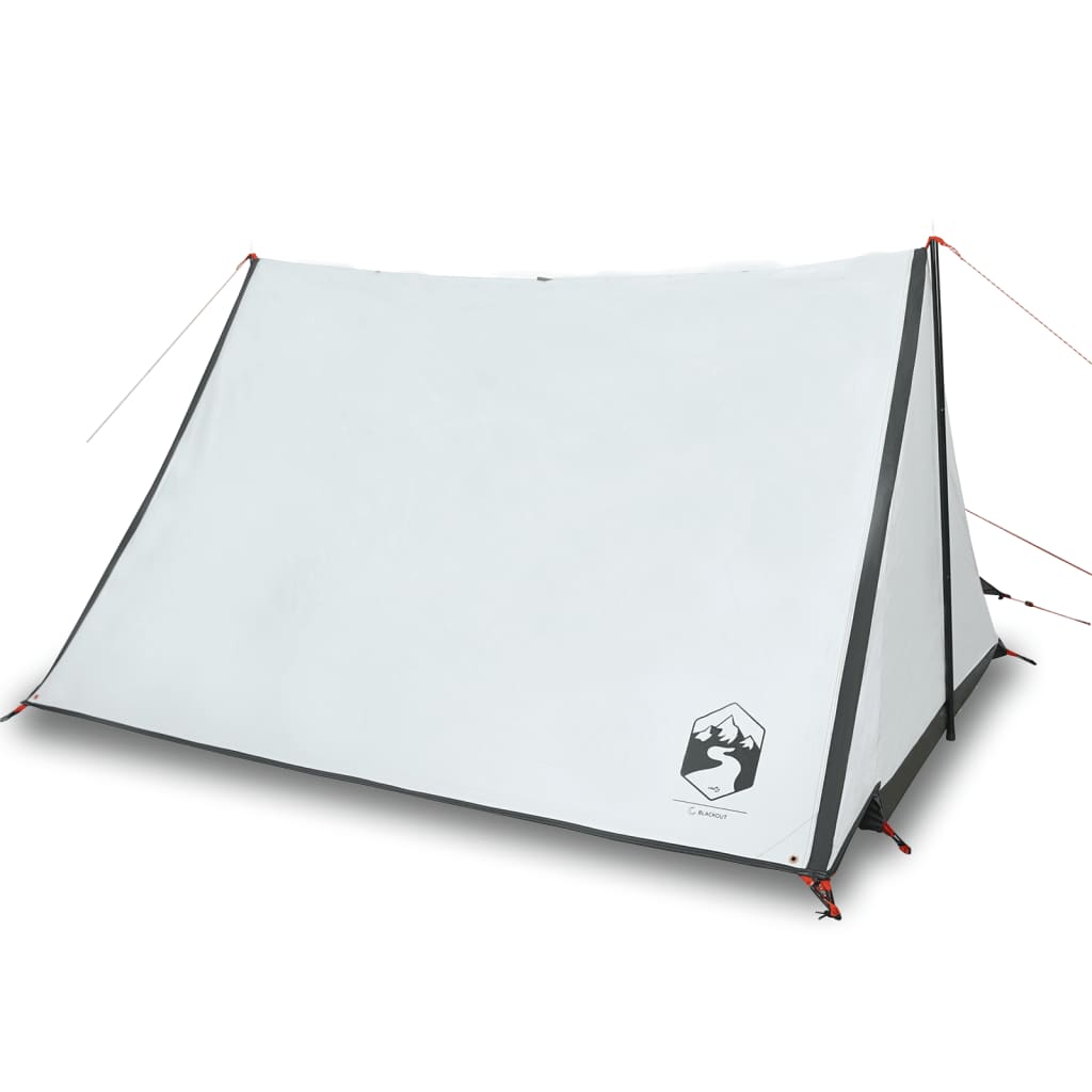 Tente de camping 2 personnes en tissu occultant blanc imperméable