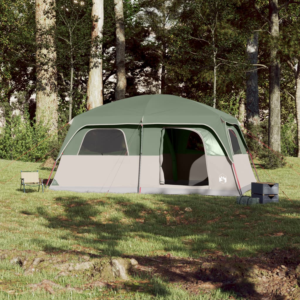 Tente familiale pour 10 personnes verte imperméable