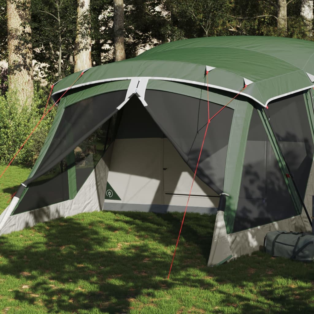 Tente de camping avec auvent 4 personnes verte imperméable