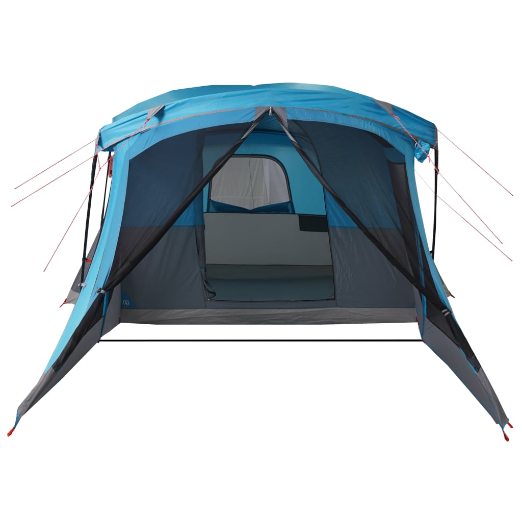 Tente de camping avec auvent 4 personnes bleue imperméable