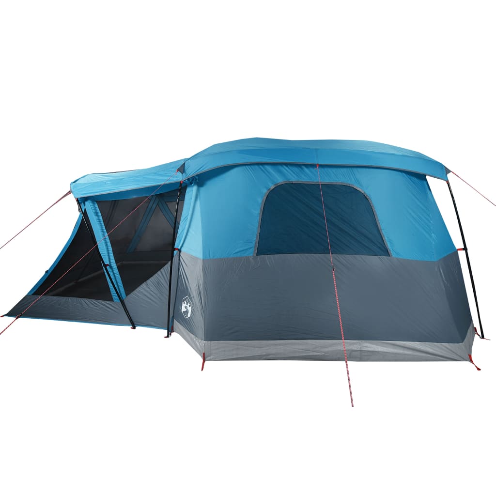 Tente de camping avec auvent 4 personnes bleue imperméable