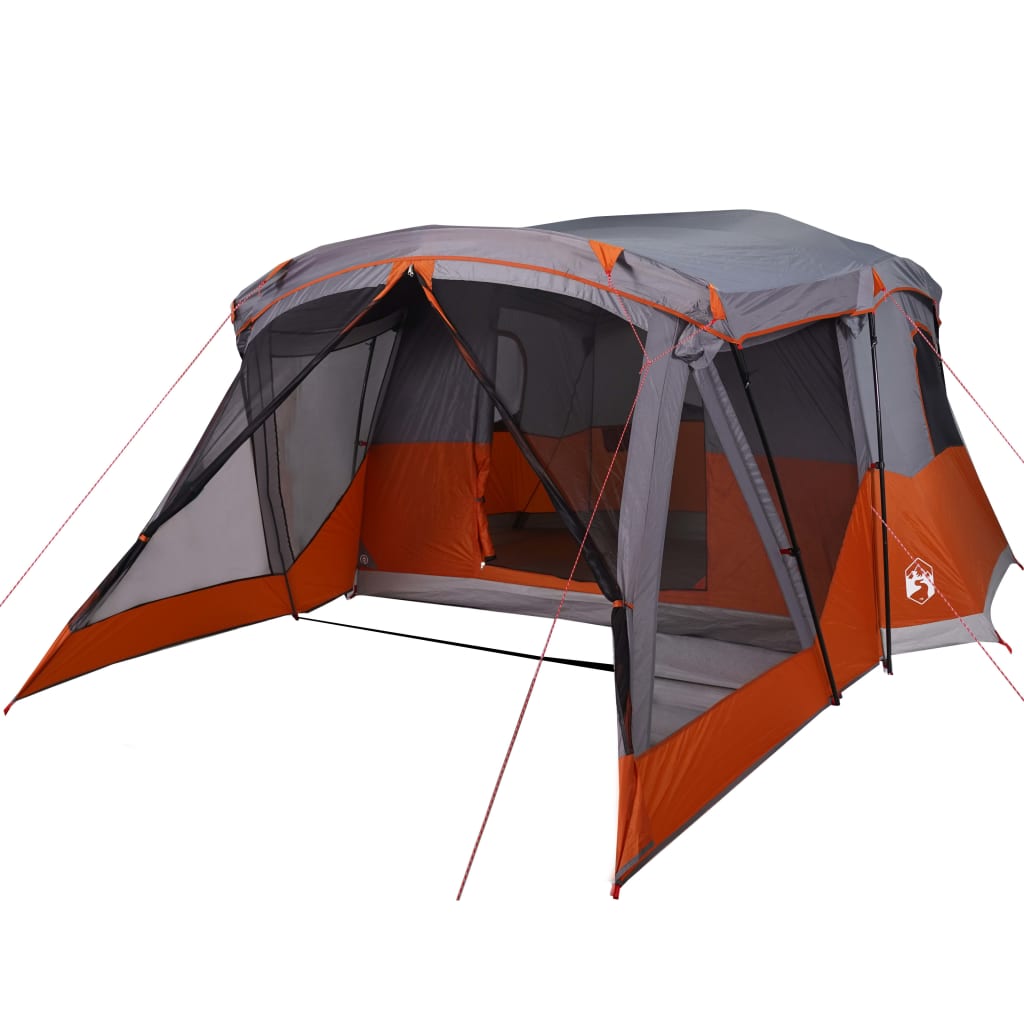 Tente de camping avec auvent 4 personnes orange imperméable