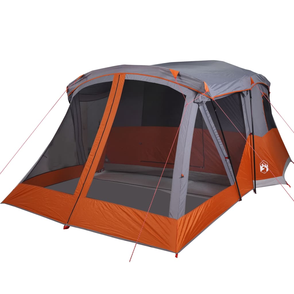 Tente de camping avec auvent 4 personnes orange imperméable