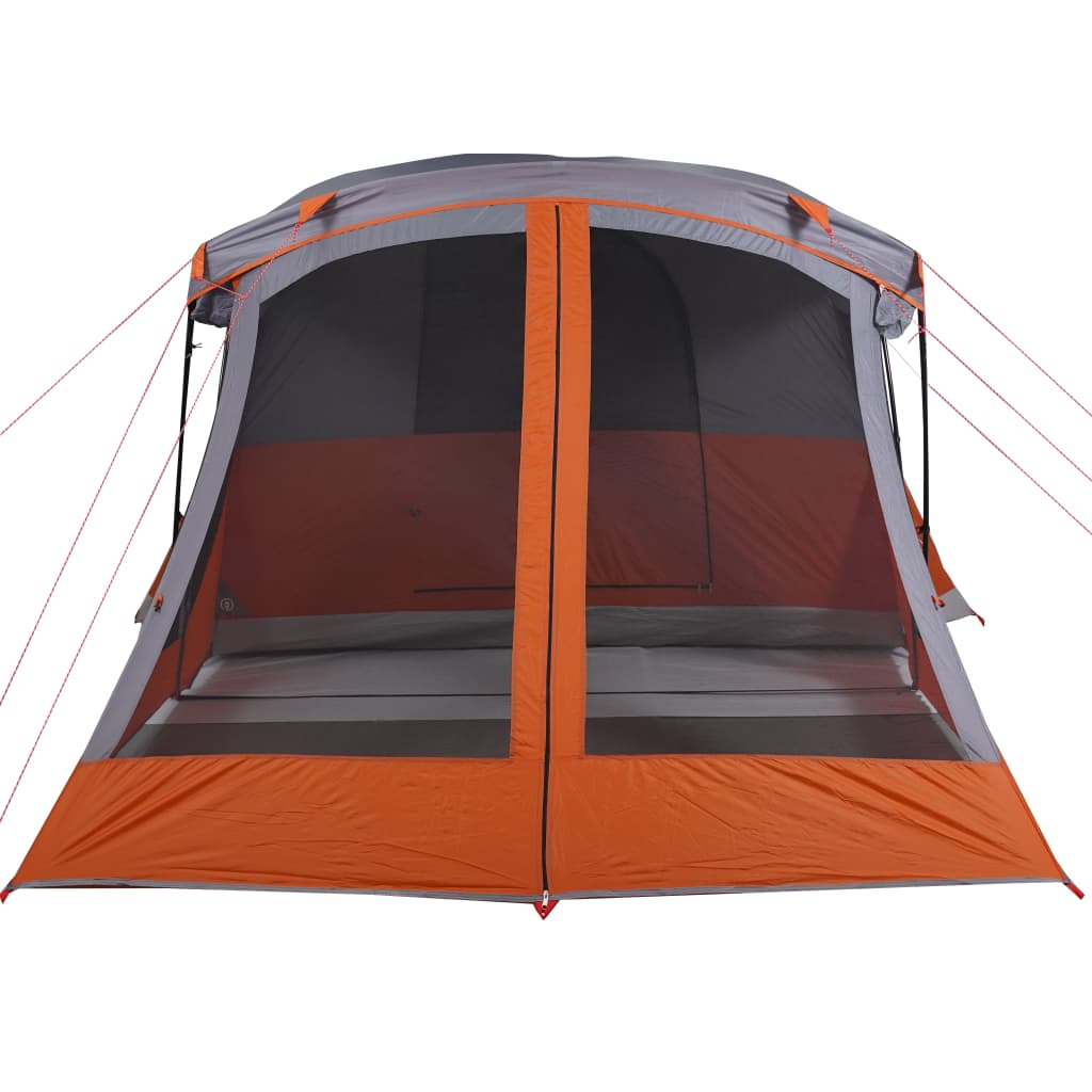 Tente de camping avec auvent 4 personnes orange imperméable